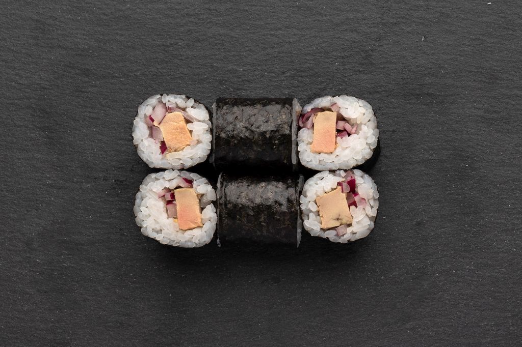 Foie gras, red oinon